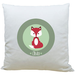 A Piece Of Personalised Fox Cushion, Light Green